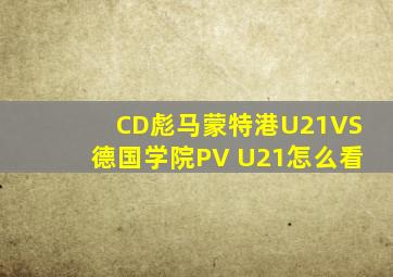 CD彪马蒙特港U21VS德国学院PV U21怎么看